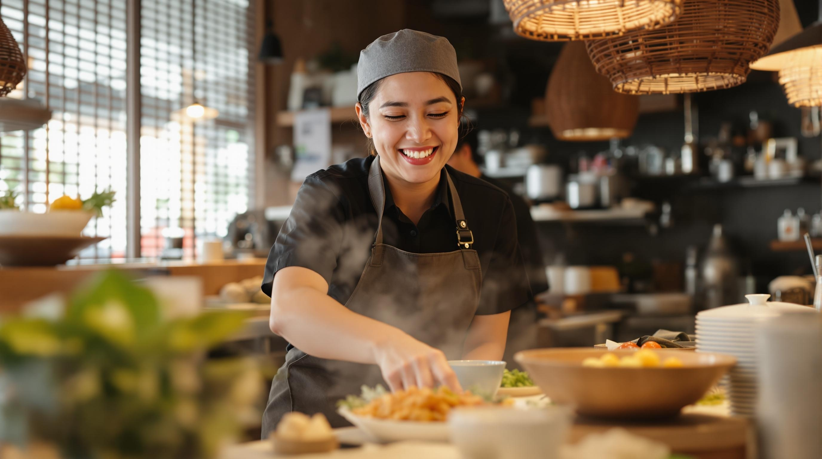 Professional restaurant staff in Japan